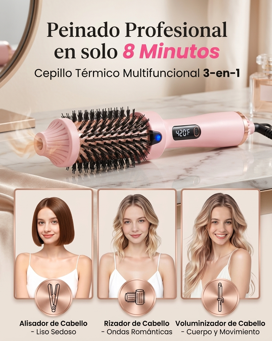 Cepillo térmico 3 en 1